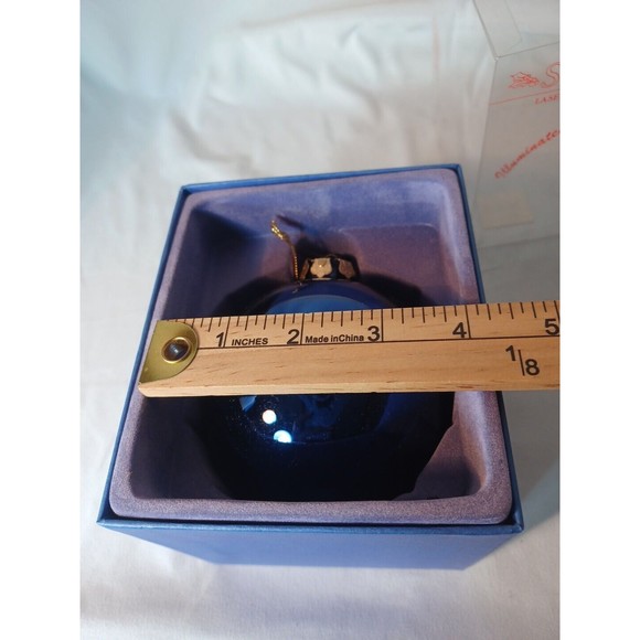 Hallmark SC Christmas St Louis Rams Lighted 4" Ornament Laser Engraved Glass - Picture 4 of 5